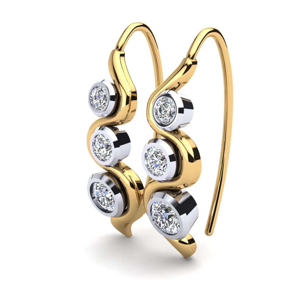 14ct Yellow & White Gold White sapphire Women's Earring Alair