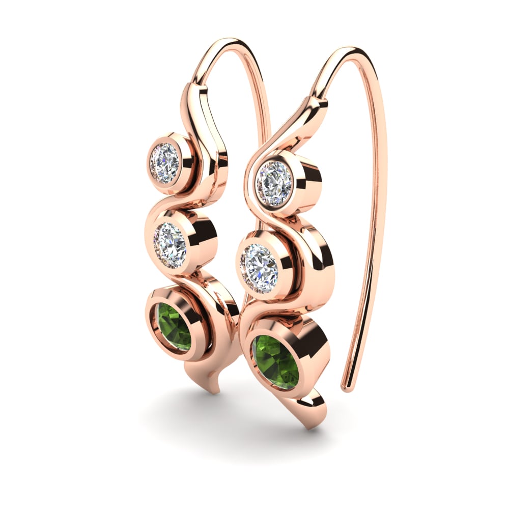 14ct Rose Gold Green Tourmaline Women's Earring Alair