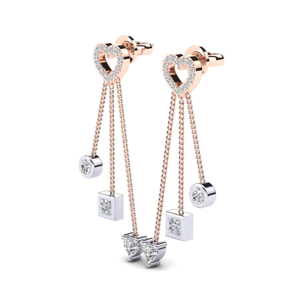 9ct Rose & White Gold Women's Earring Brunilde