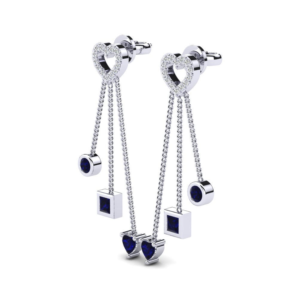 Donker Blauwe Zirkoon Dames Oorbellen Brunilde