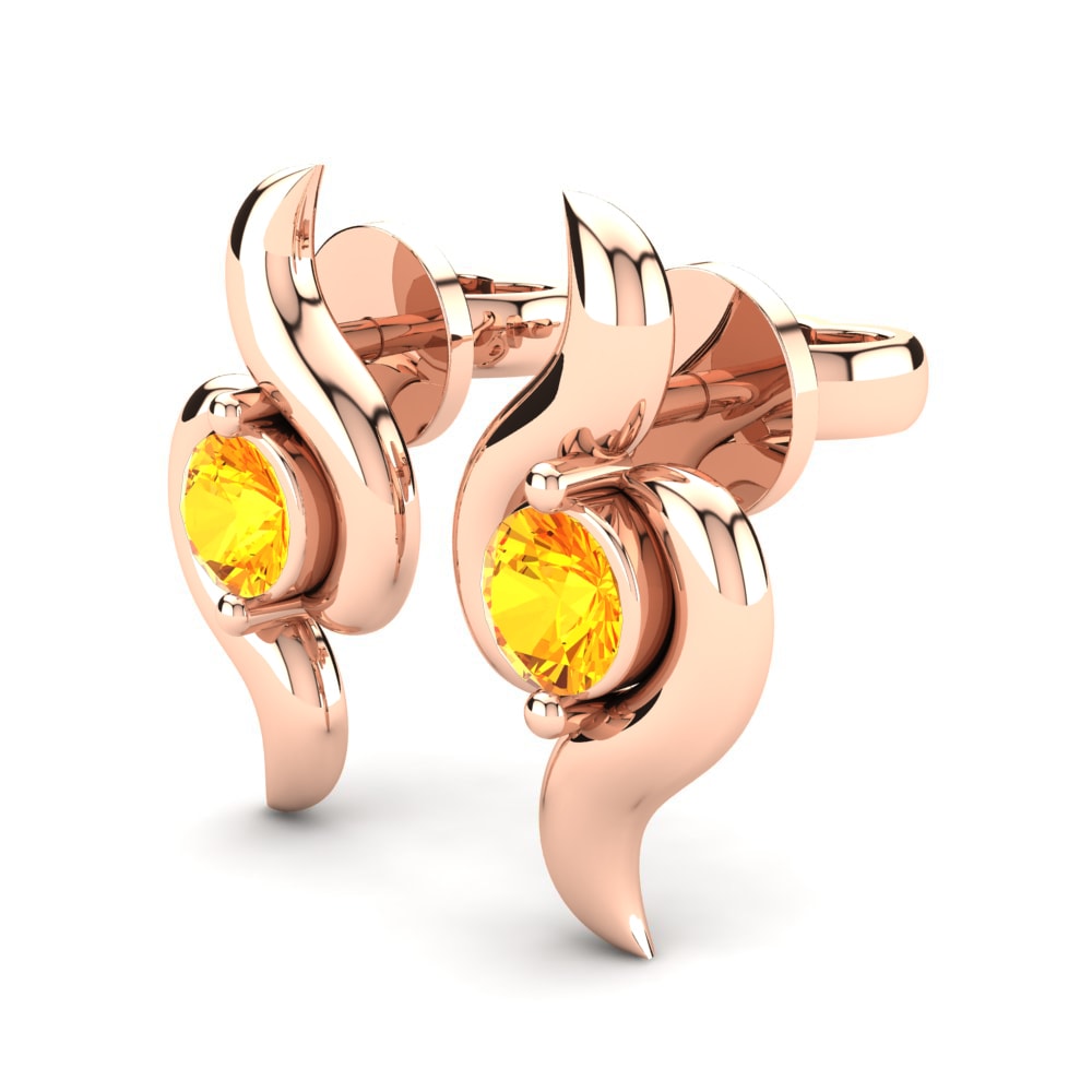 14K Rood Goud Citrien Dames Oorbellen Candida
