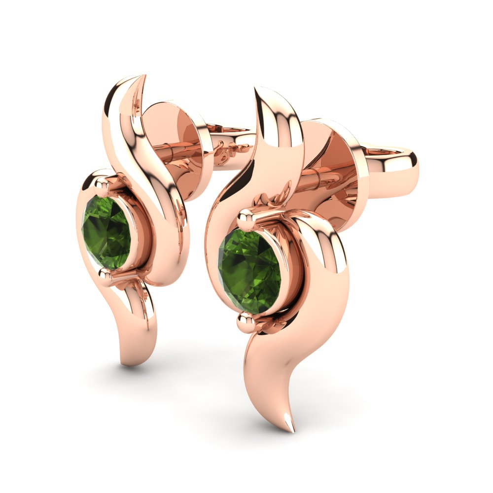 14ct Rose Gold Green Tourmaline Women's Earring Candida