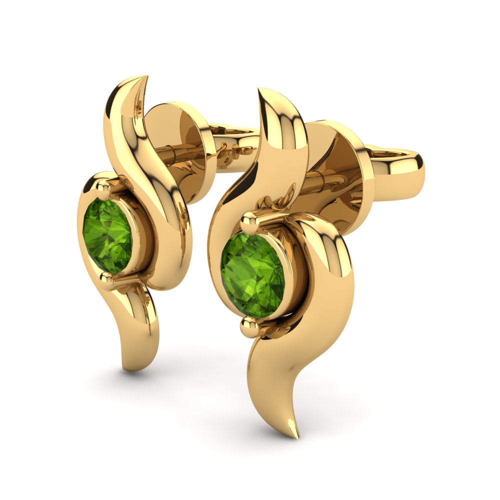 18k Oro Amarillo Peridoto Pendiente de mujer Candida