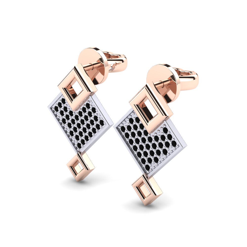 14k Oro Rosa & Blanco Pendiente de mujer Carresy