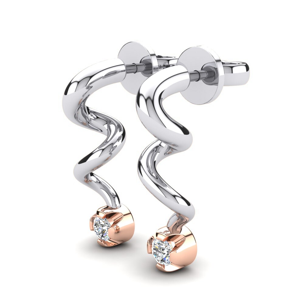 18ct White & Rose Gold Women's Earring Chauntel