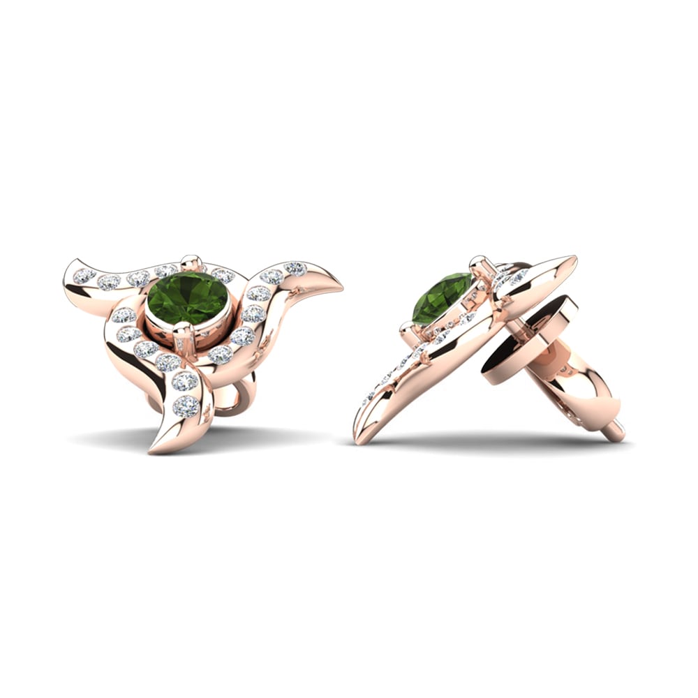 14ct Rose Gold Green Tourmaline Women's Earring Clementina