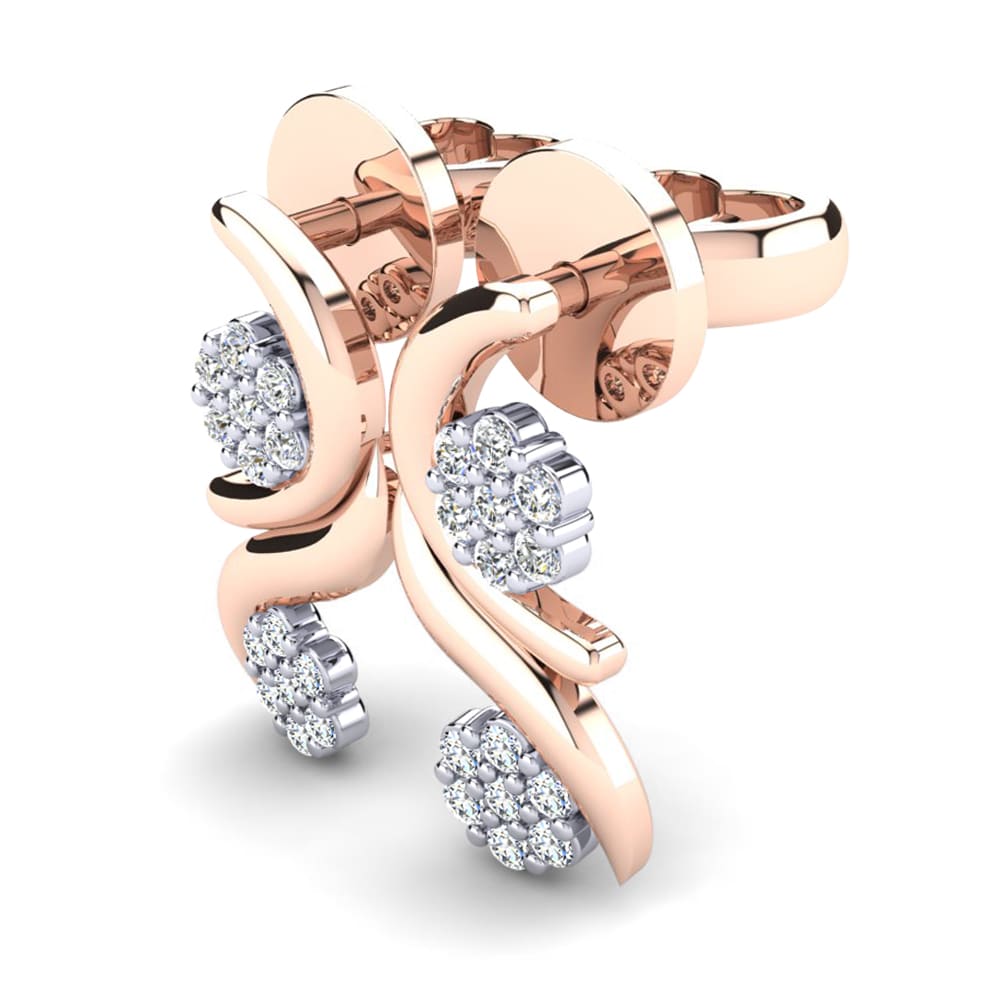 9k Oro Rosa & Blanco Pendiente de mujer Corinth