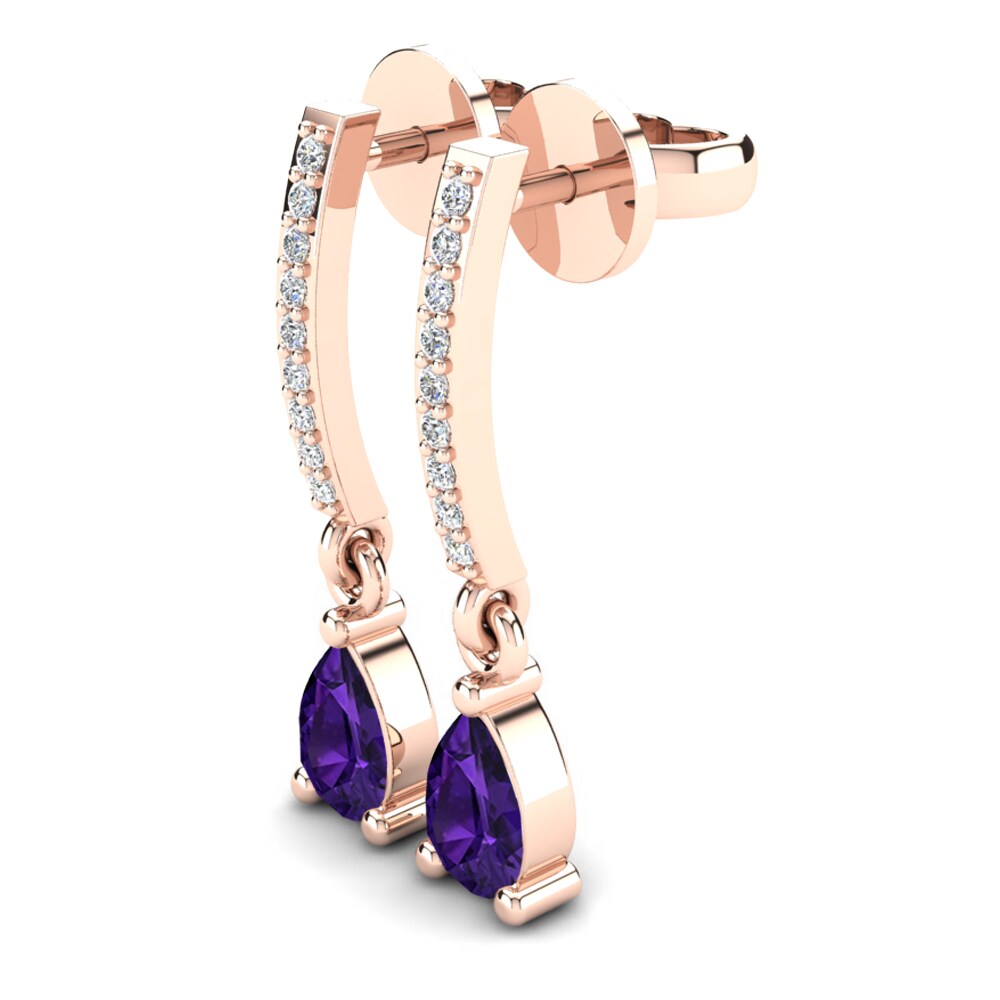 18ct Rose Gold Amethyst Women's Earring Denise