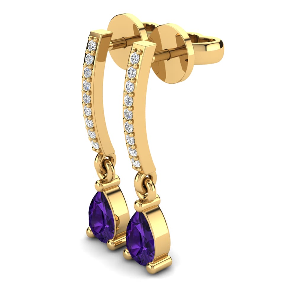 9k Oro Amarillo Amatista Pendiente de mujer Denise