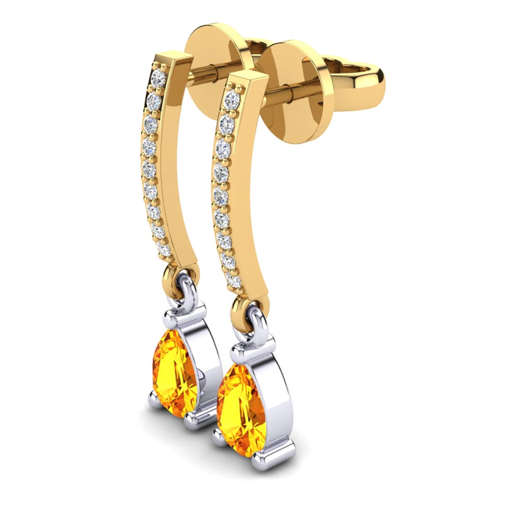 14ct Yellow & White Gold Citrine Women's Earring Denise