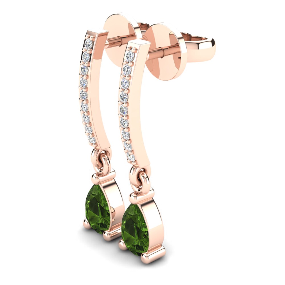 18ct Rose Gold Green Tourmaline Women's Earring Denise