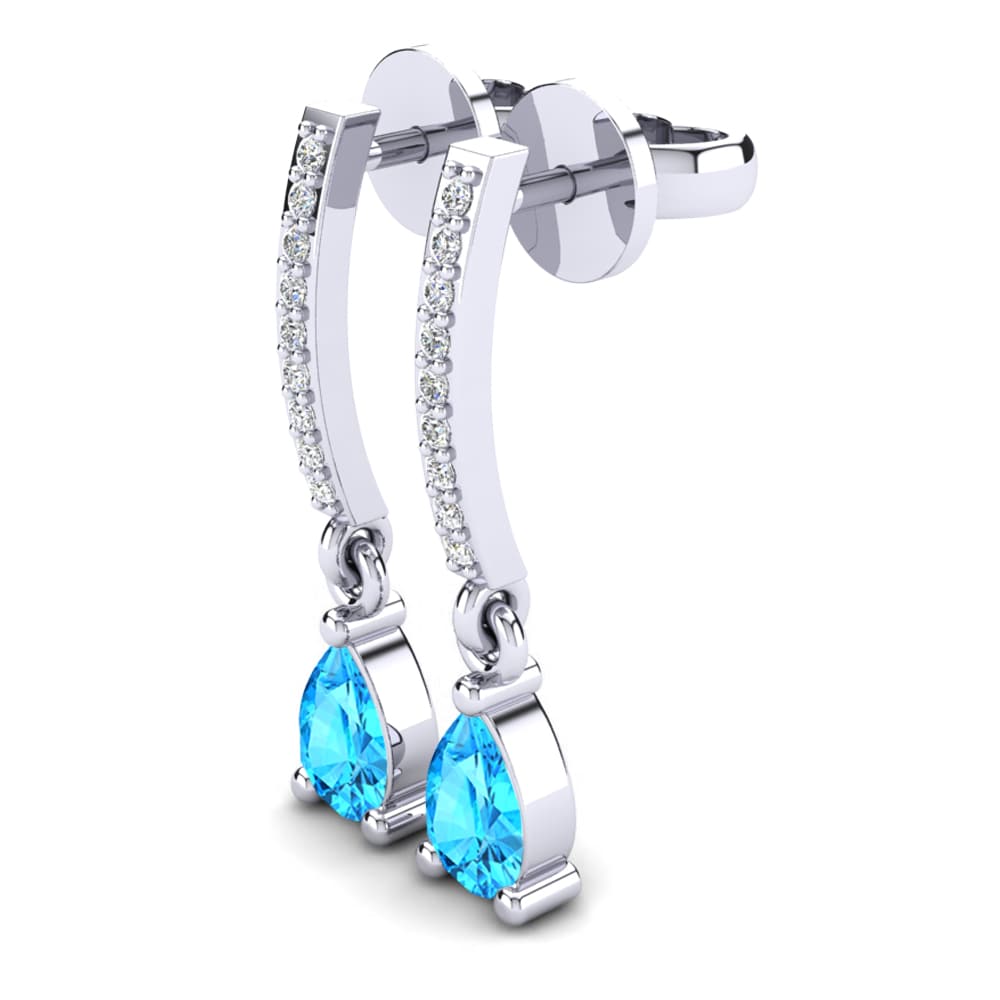 Topaze Bleue Boucle d'oreille femme Denise