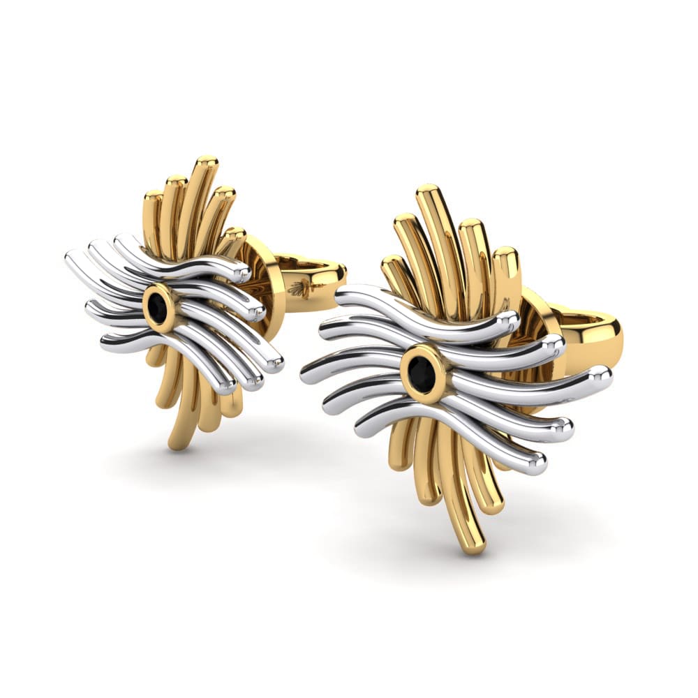 14ct Yellow / White Gold Black Diamond Women's Earring Edvige