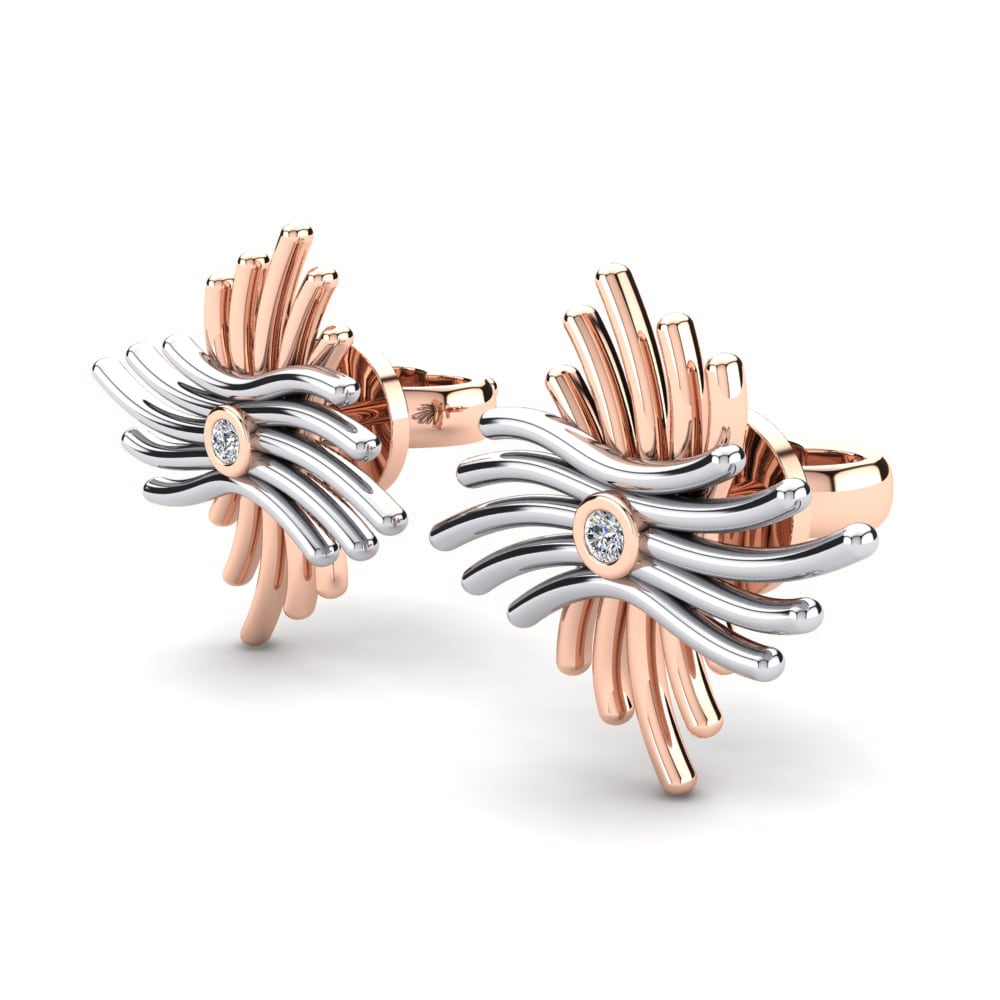 18k Oro Rosa & Blanco Pendiente de mujer Edvige