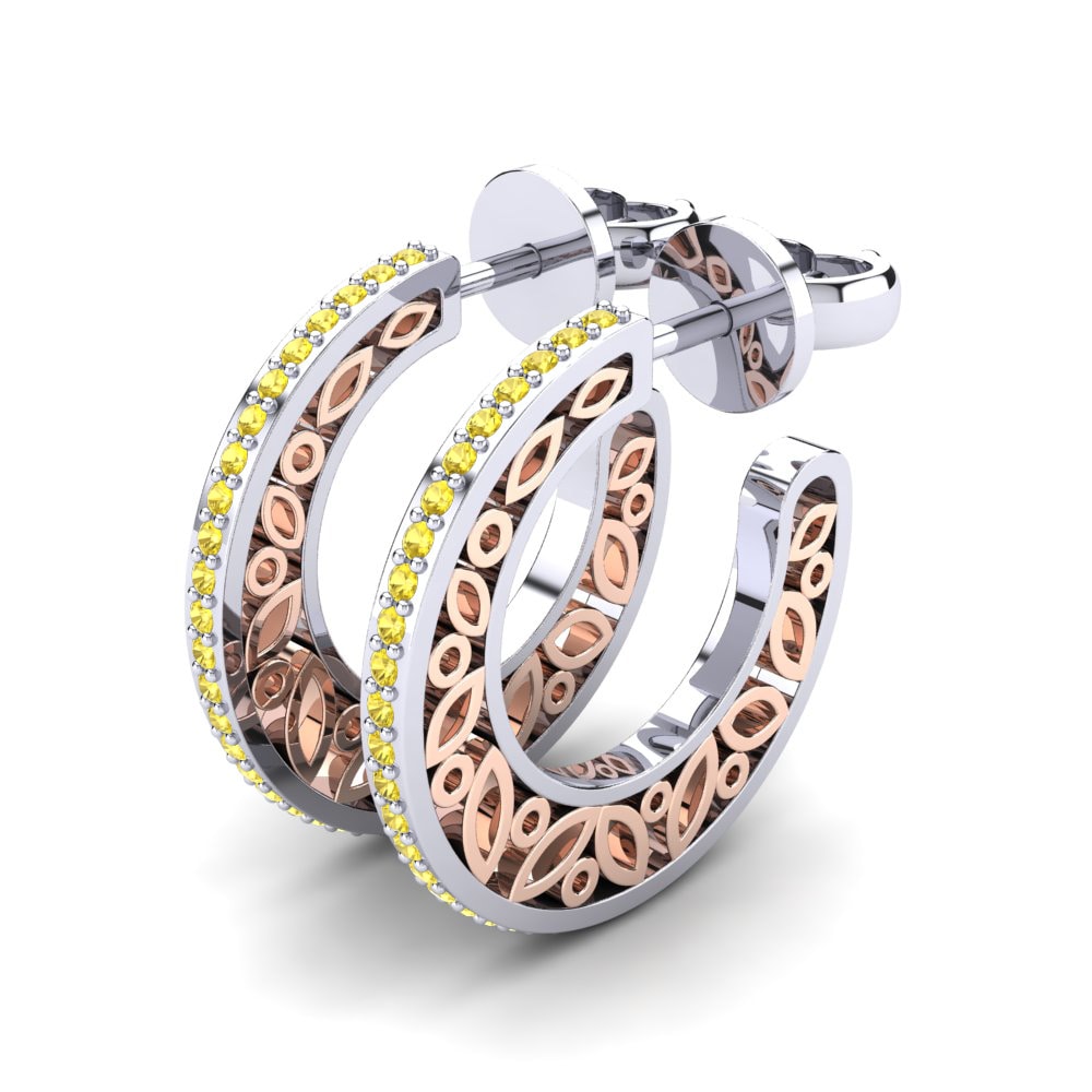 14ct White & Rose Gold Women's Earring Elettra
