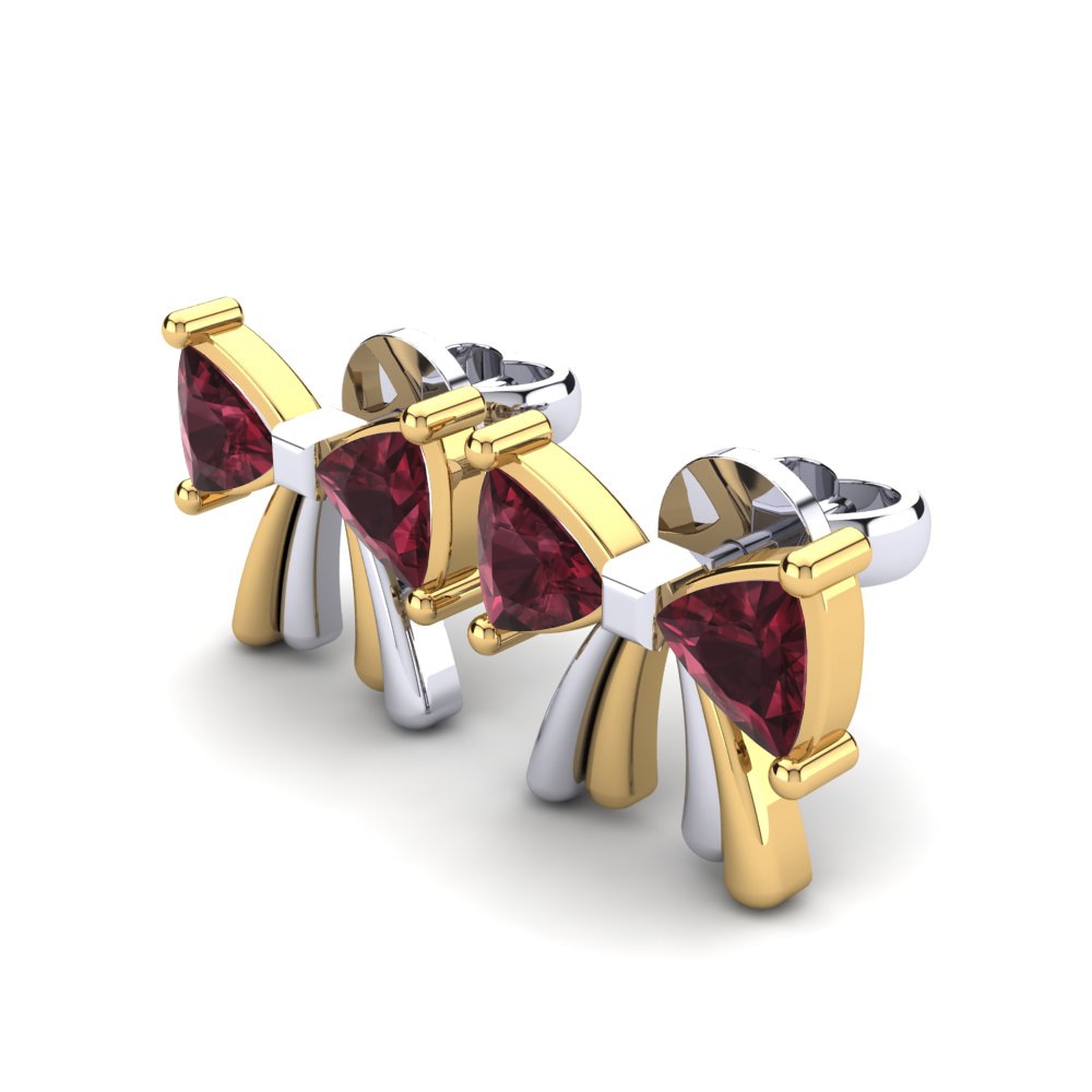 14k Oro Amarillo/Blanco Trillón Pendiente de mujer Ermenegilda