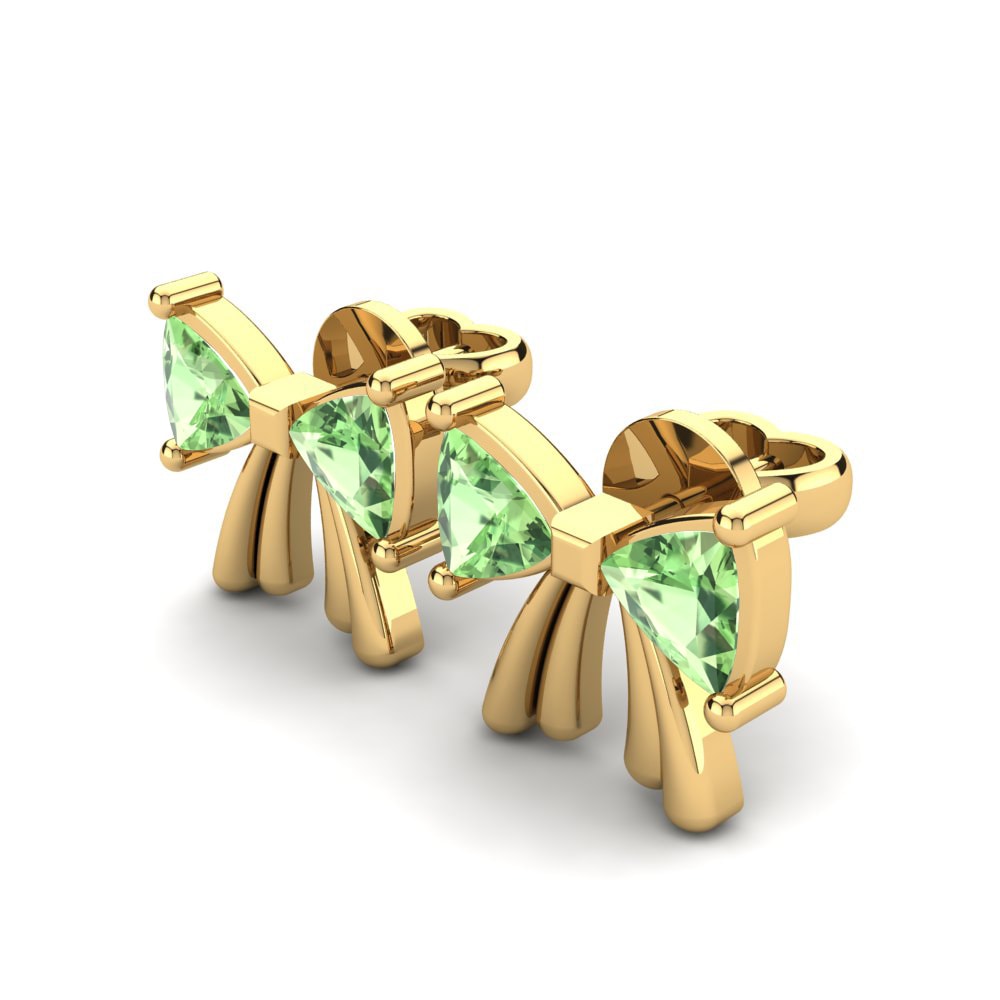 14ct Yellow Gold Green Amethyst Women's Earring Ermenegilda