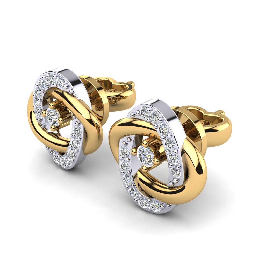 14ct Yellow & White Gold White sapphire Women's Earring Ezia