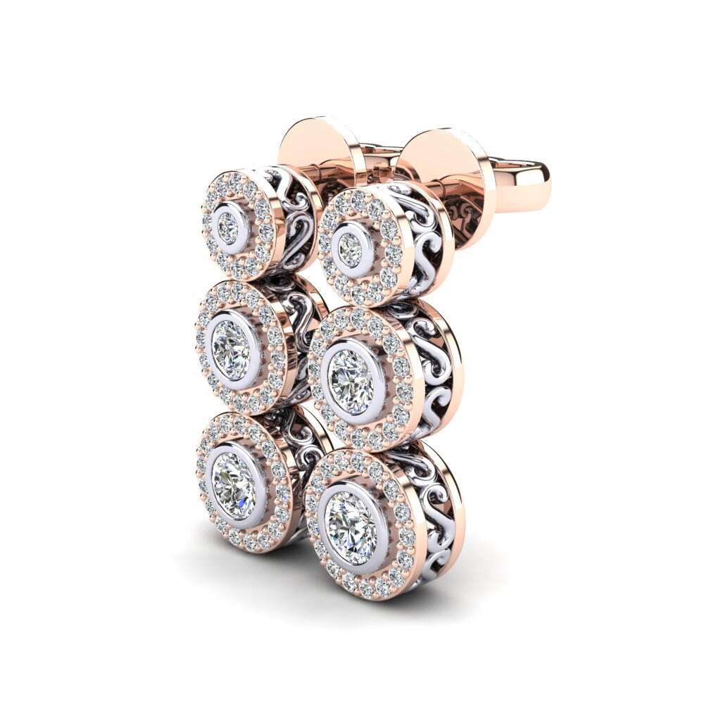 9ct Rose & White Gold Women's Earring Fuliah