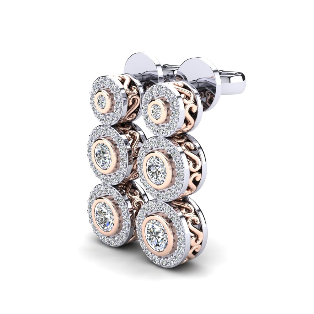 18ct White & Rose Gold Women's Earring Fuliah