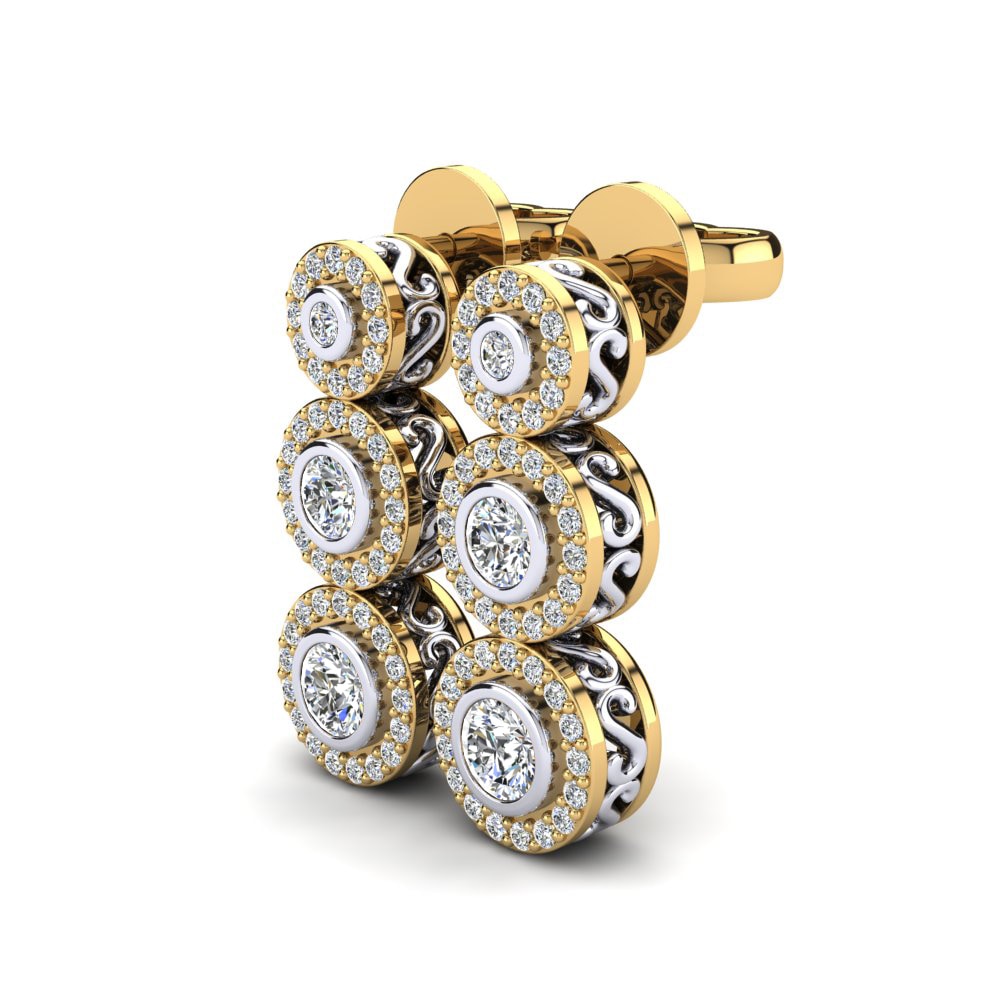 14k Oro Amarillo & Blanco Pendiente de mujer Fuliah