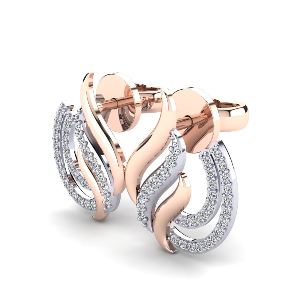 18k Oro Rosa & Blanco Pendiente de mujer Gerakas