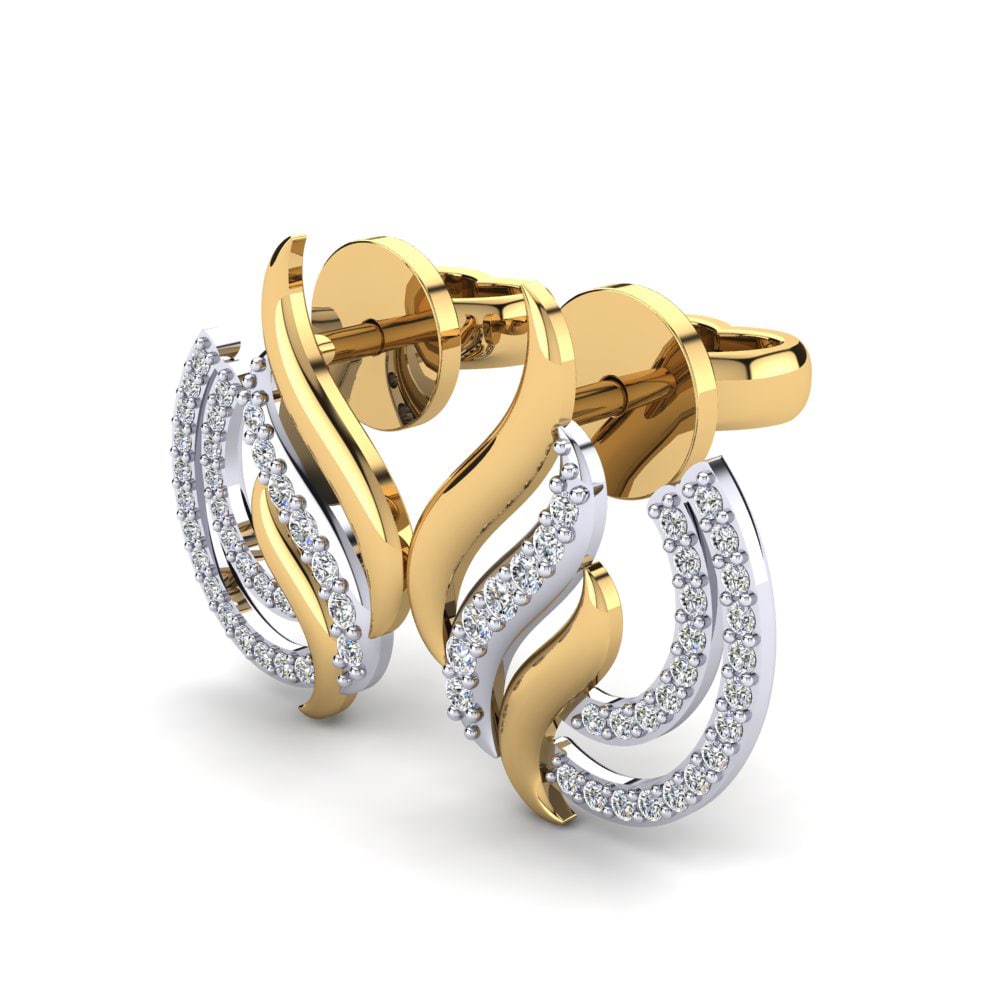 18k Oro Amarillo & Blanco Pendiente de mujer Gerakas
