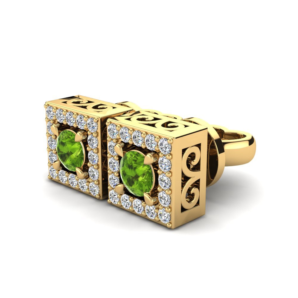 9k Oro Amarillo Peridoto Pendiente de mujer Ginevra