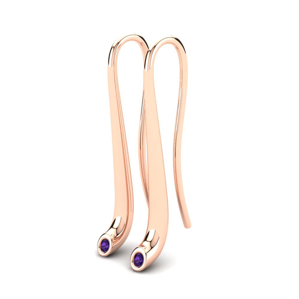 18ct Rose Gold Amethyst Women's Earring Hadassah