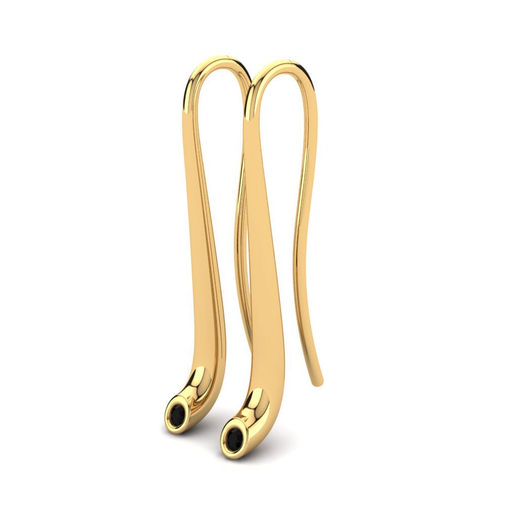 Oro Giallo 750 Zaffiro Nero Orecchino da donna Hadassah
