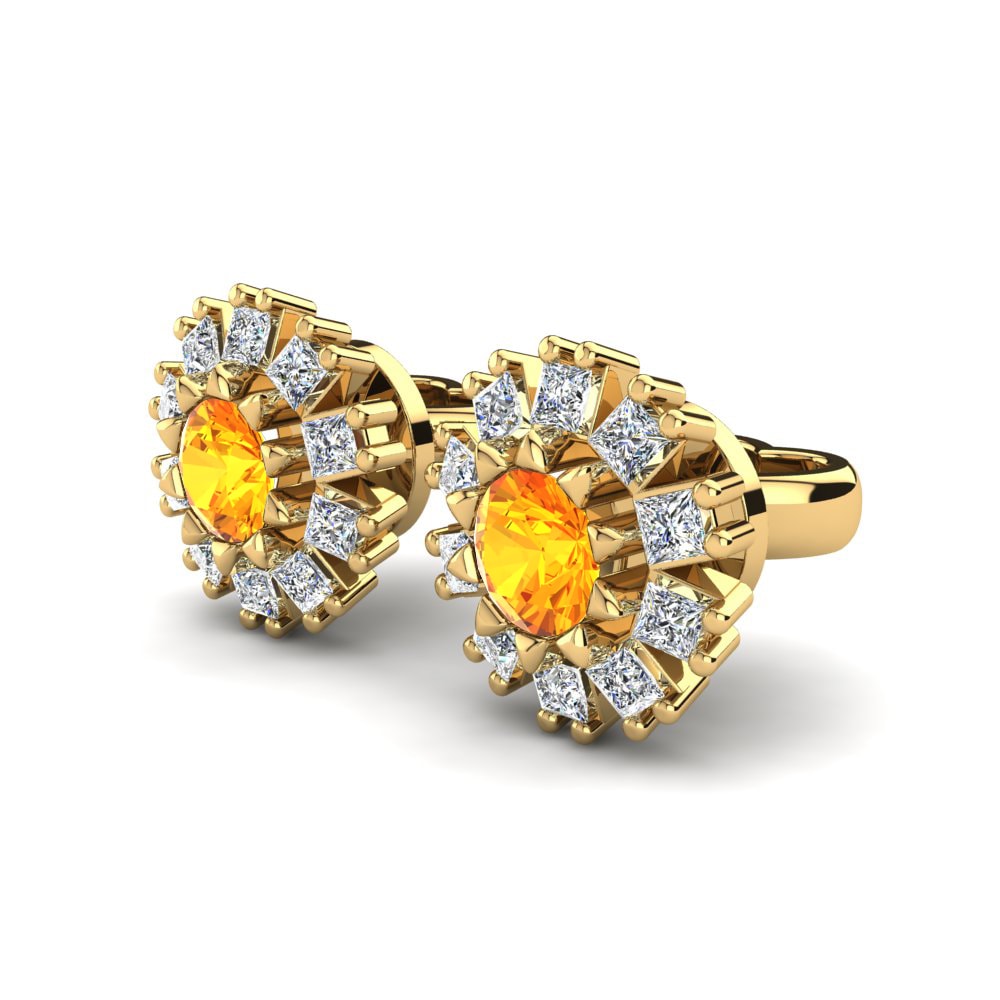 14k Oro Amarillo Citrino Pendiente de mujer Ilaria
