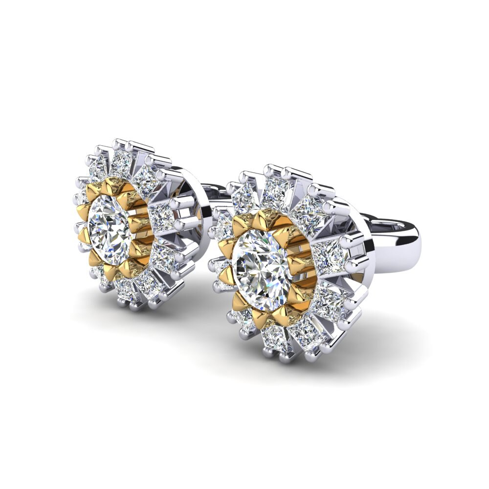 14ct Yellow & White Gold White sapphire Women's Earring Ilaria