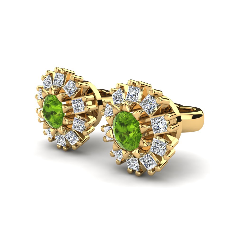 9k Oro Amarillo Peridoto Pendiente de mujer Ilaria