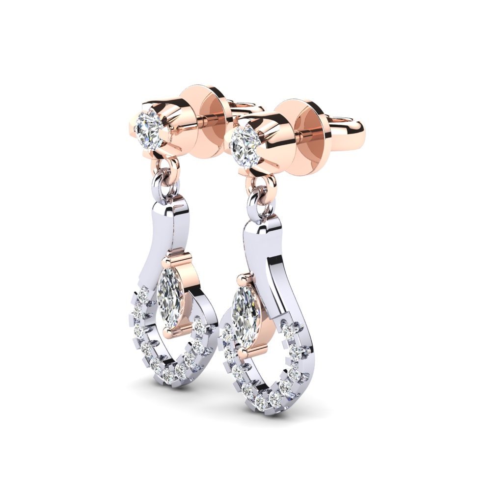 9ct Rose & White Gold Women's Earring Ileana