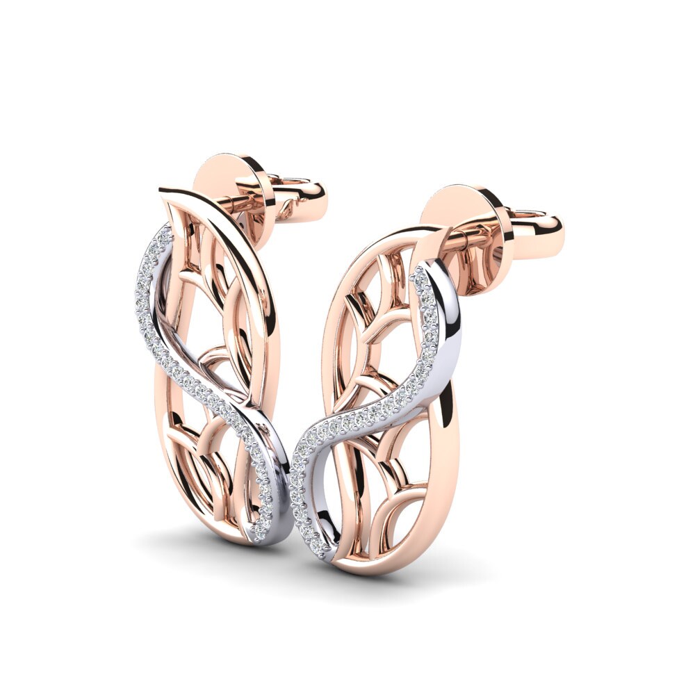9k Oro Rosa & Blanco Pendiente de mujer Kaisariani