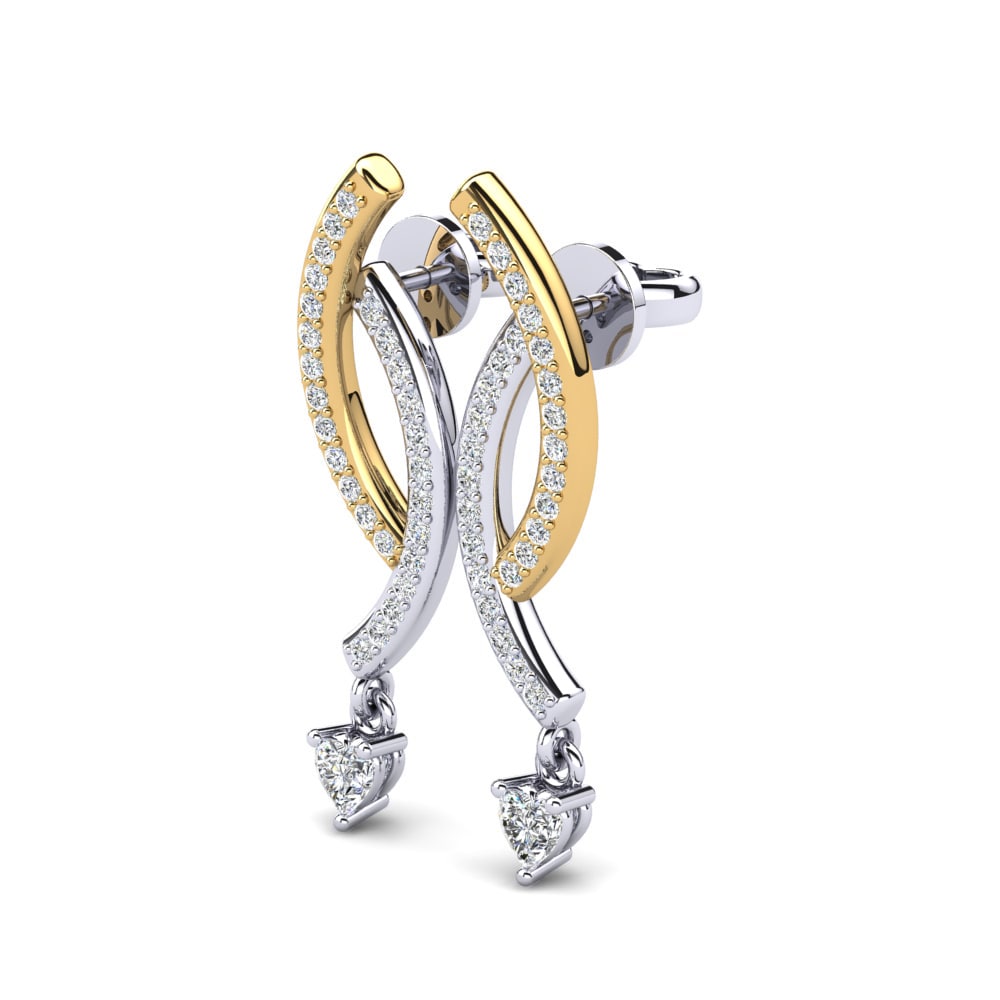 14ct White / Yellow Gold Mixed Women's Earring Kamatero