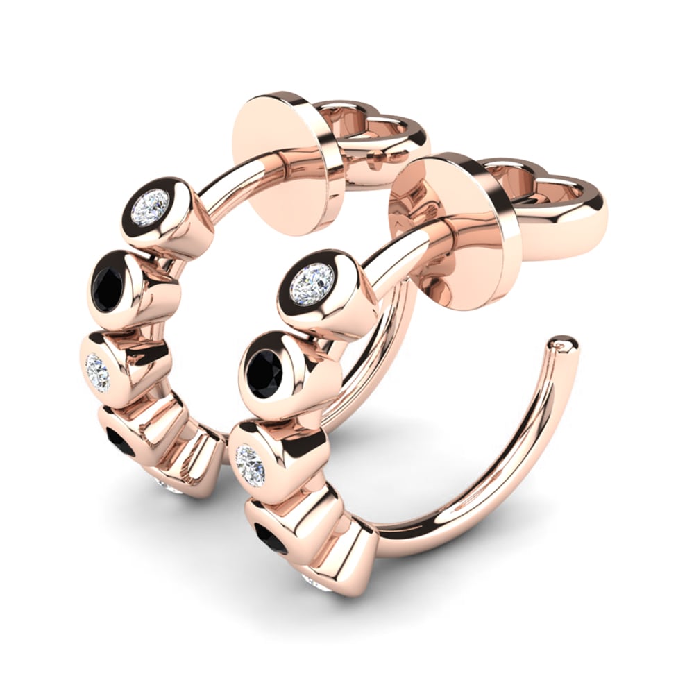 14ct Rose Gold Black Sapphire Women's Earring Keikos