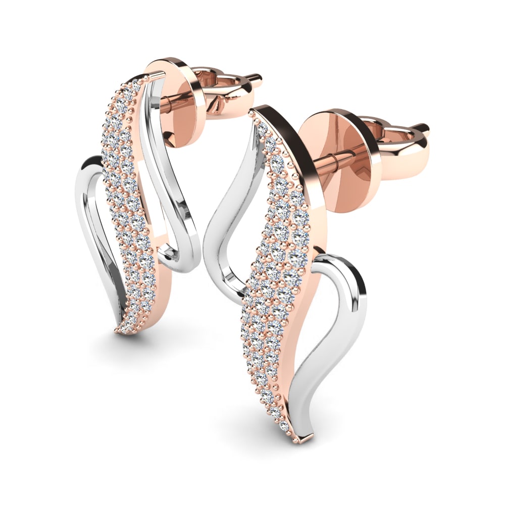 9k Oro Rosa & Blanco Pendiente de mujer Lamia