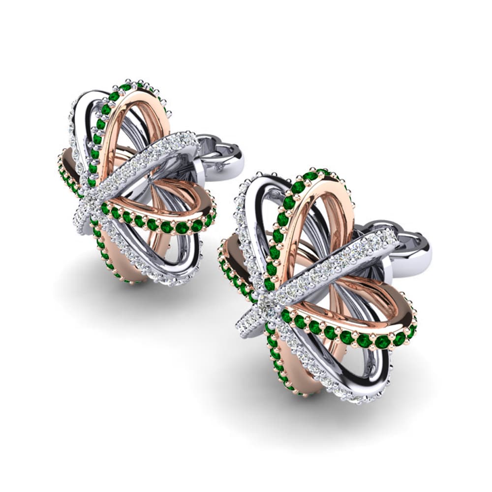 Đá Zirconia Xanh Bông tai nữ Livadeia