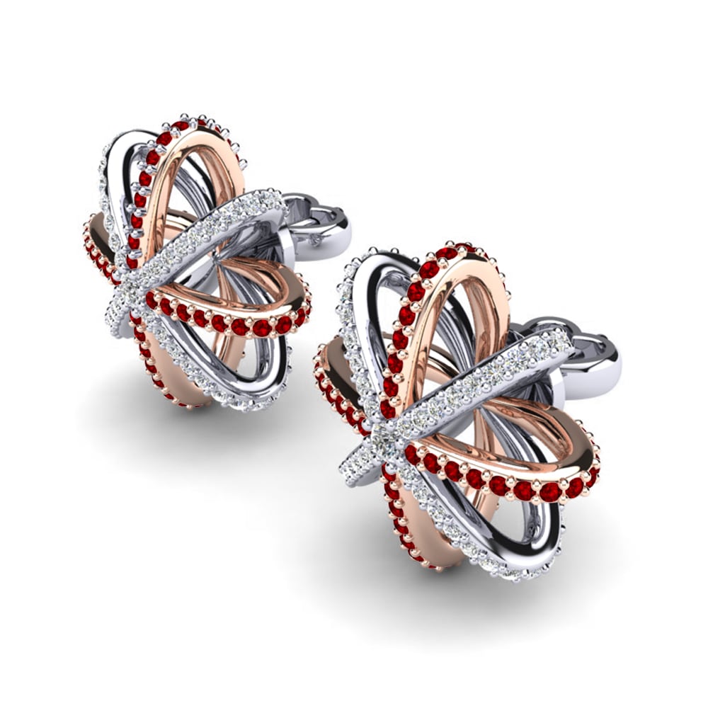 Đá Zirconia Đỏ Bông tai nữ Livadeia