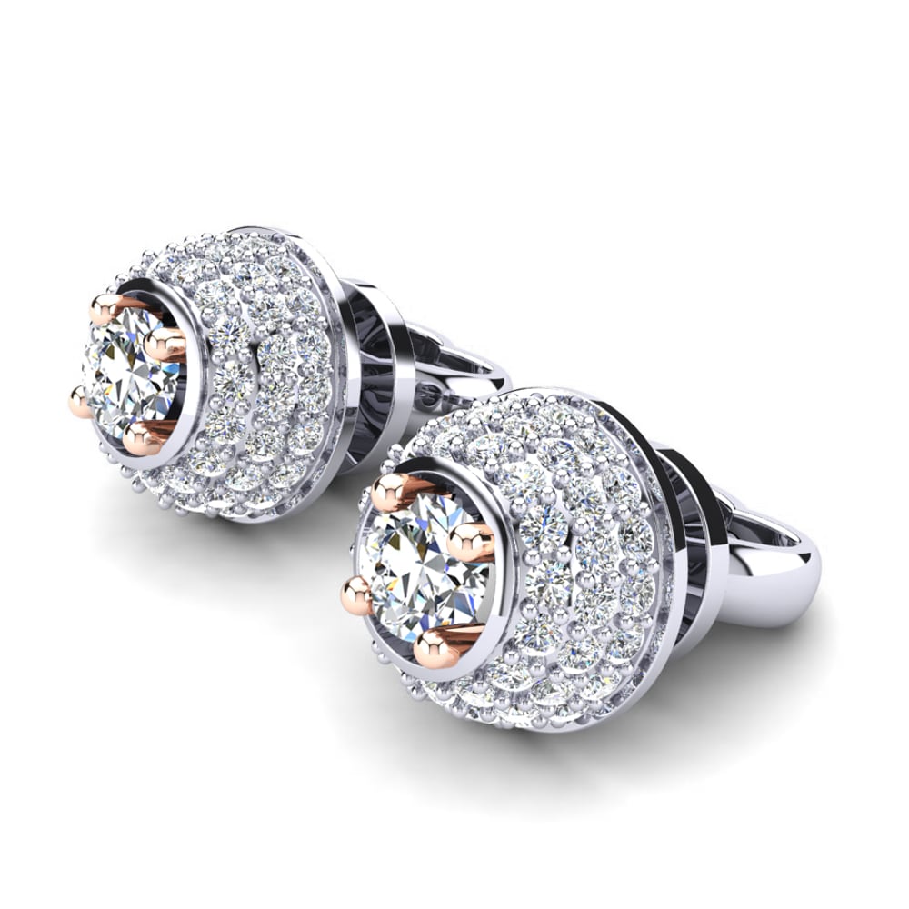 14ct White / Rose Gold Women's Earring Loenarda