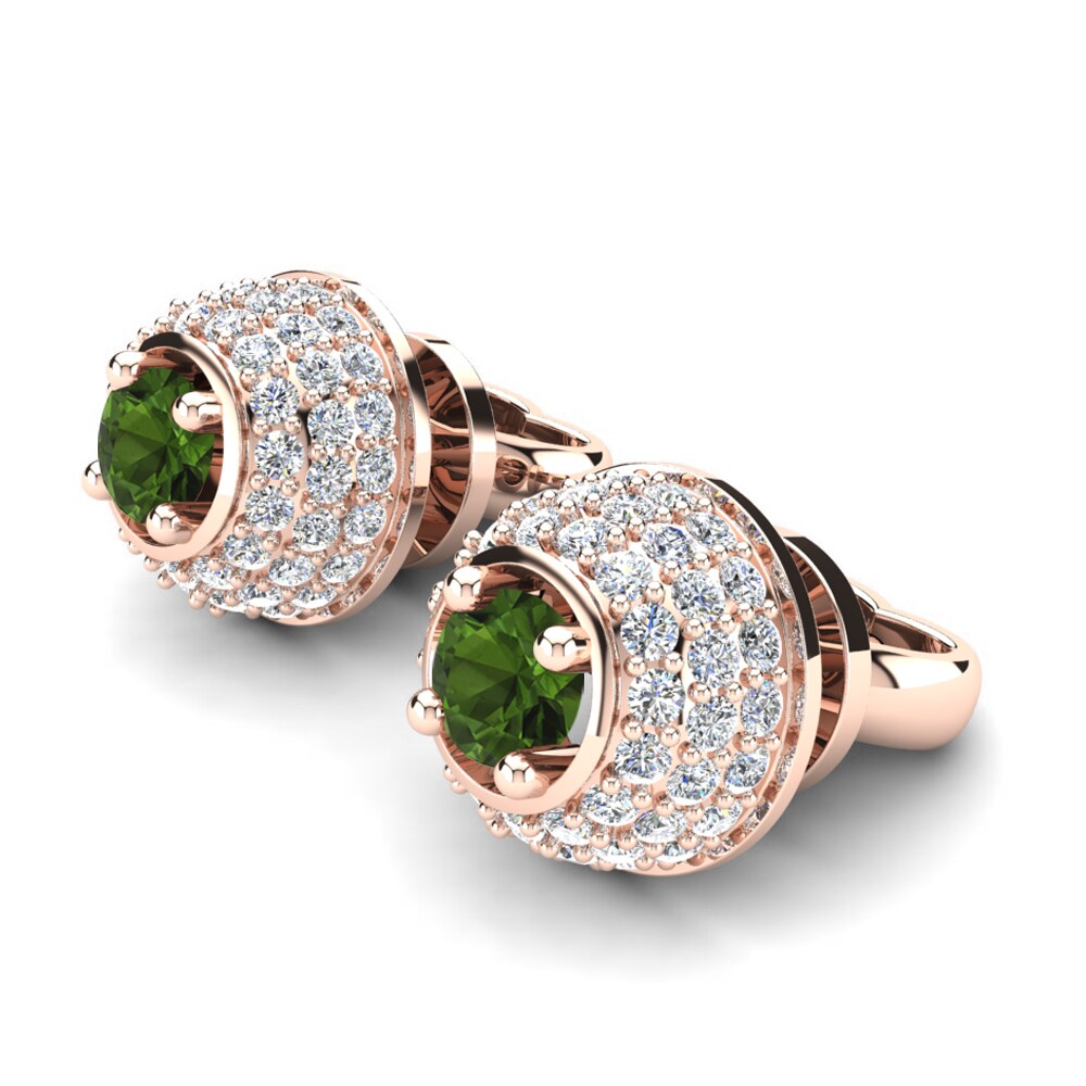 18ct Rose Gold Green Tourmaline Women's Earring Loenarda