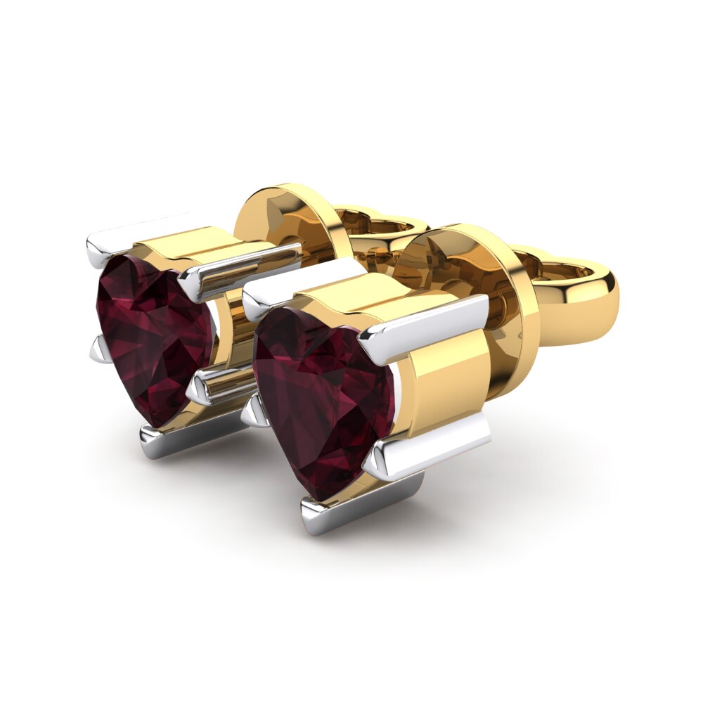 Amarelo & Branco-9K garnet Brincos Feminino Luigia