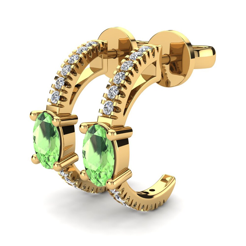 14ct Yellow Gold Green Amethyst Women's Earring Martina