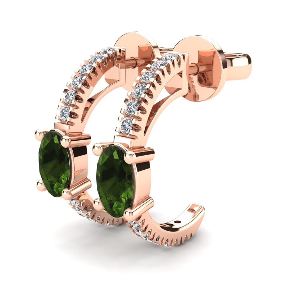 14ct Rose Gold Green Tourmaline Women's Earring Martina