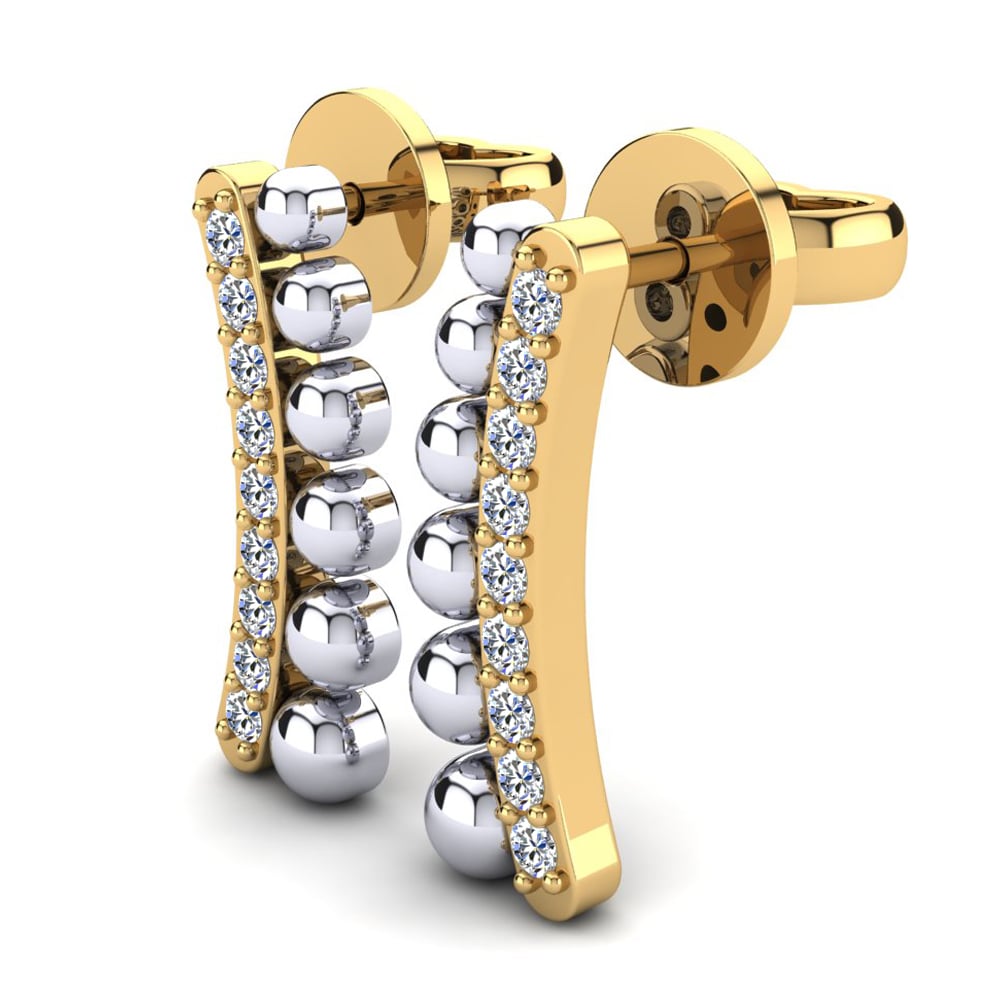 18k Oro Amarillo & Blanco Pendiente de mujer Medea