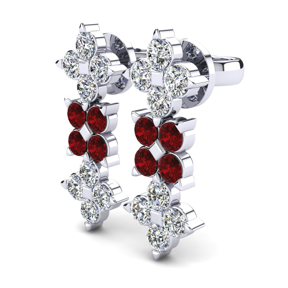 Đá Zirconia Đỏ Bông tai nữ Michela