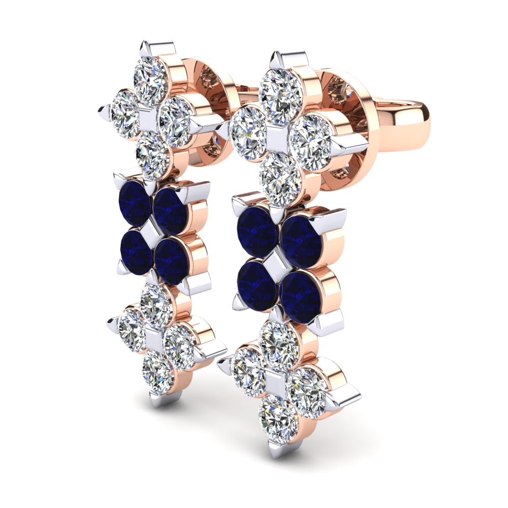 9ct Rose & White Gold Women's Earring Michela
