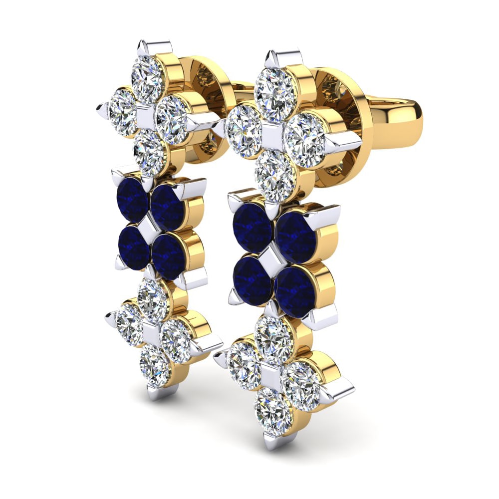 18k Oro Amarillo & Blanco Pendiente de mujer Michela
