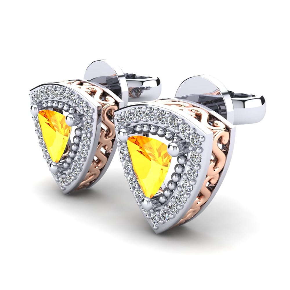 14ct White / Rose Gold Women's Earring Nazaria